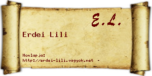 Erdei Lili névjegykártya